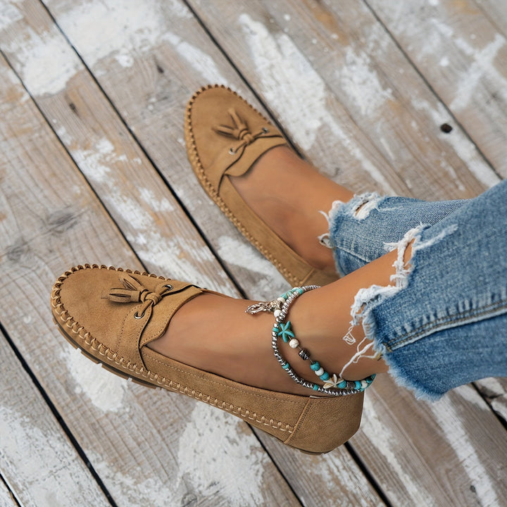 Sonia | Mocassins Effet Daim à Nœud