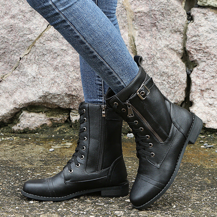 Nathalie | Bottines à Lacets et Zip Latéral