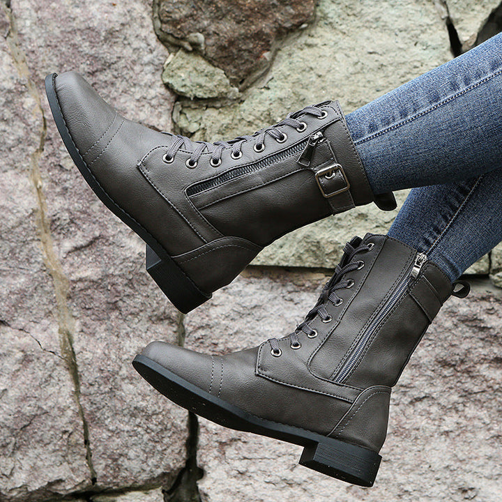 Nadège | Bottines à Lacets et Zip Latéral
