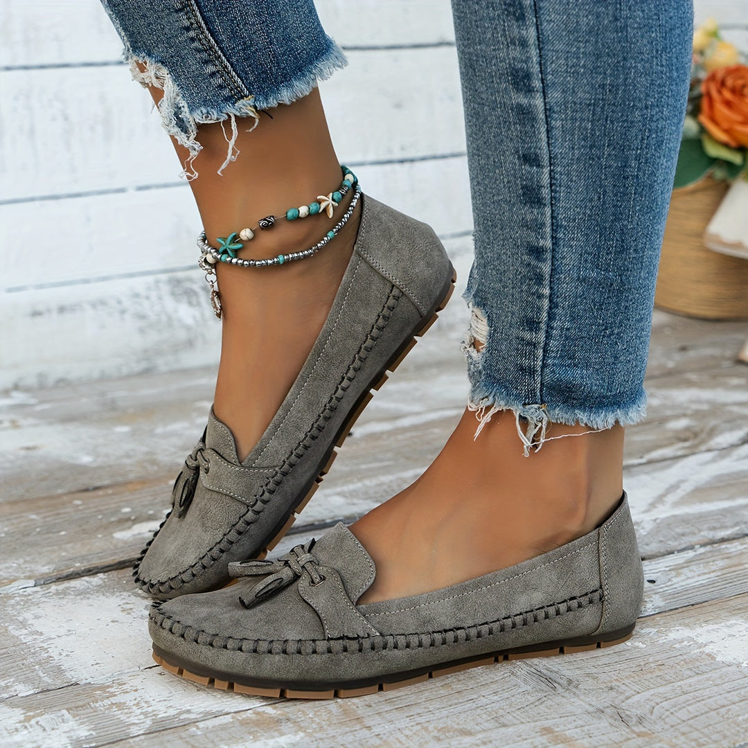 Sonia | Mocassins Effet Daim à Nœud