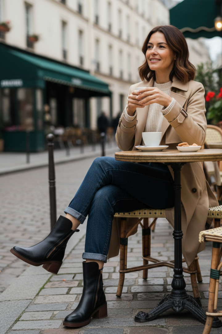 Pernelle | Bottes en Cuir à Talon Carré