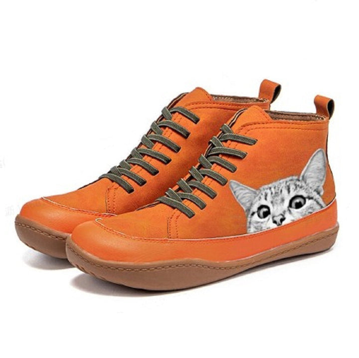 Mirabelle | Bottines Orthopédiques à Motif Chat