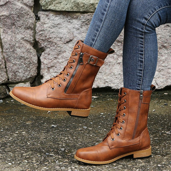 Nadège | Bottines à Lacets et Zip Latéral