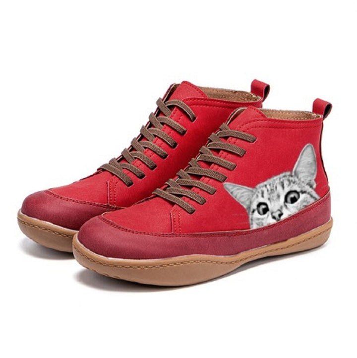 Mirabelle | Bottines Orthopédiques à Motif Chat