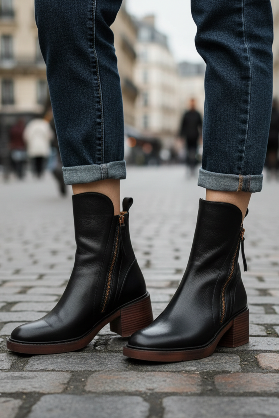 Pénélope | Bottes en Cuir à Talon Carré