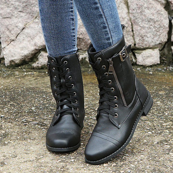 Nadège | Bottines à Lacets et Zip Latéral