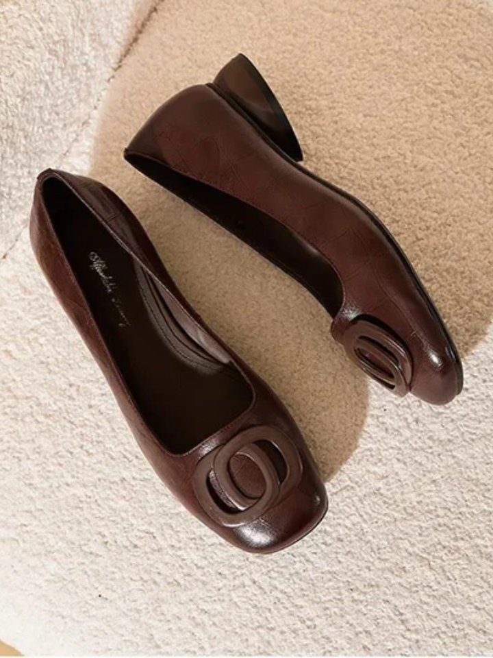 Océane | Ballerines en Cuir à Bout Carré