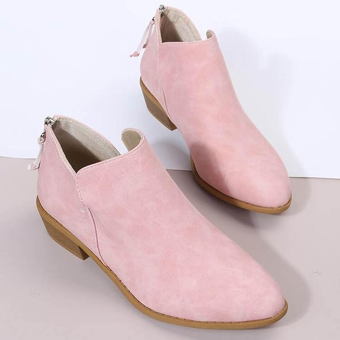 Roxane | Bottines à Talon Bloc et Zip Arrière