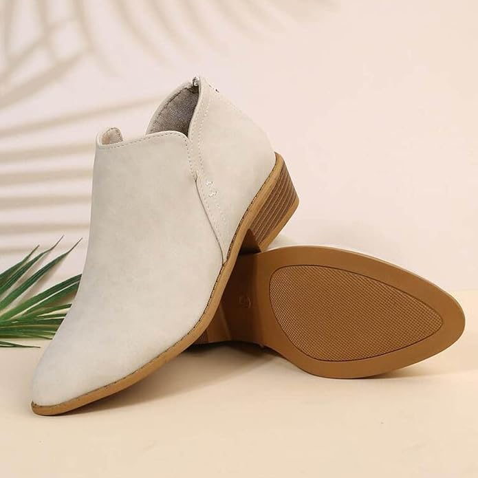 Roxane | Bottines à Talon Bloc et Zip Arrière