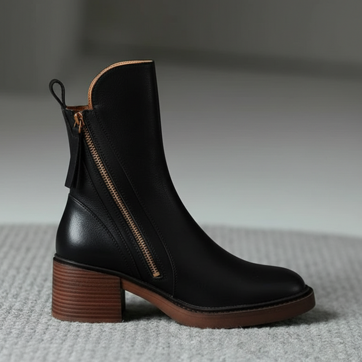 Pernelie | Bottes en Cuir à Talon Carré