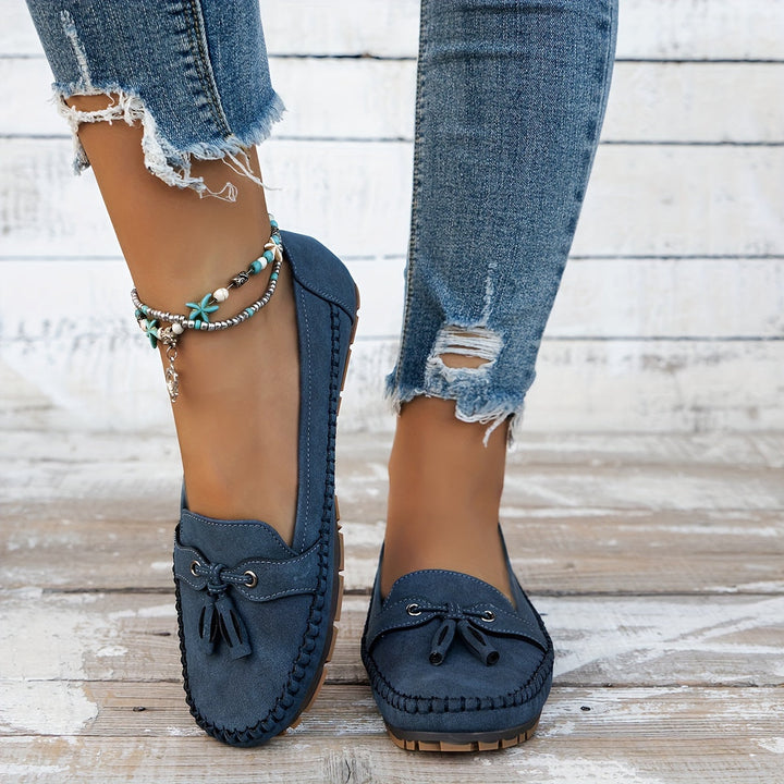 Sonia | Mocassins Effet Daim à Nœud
