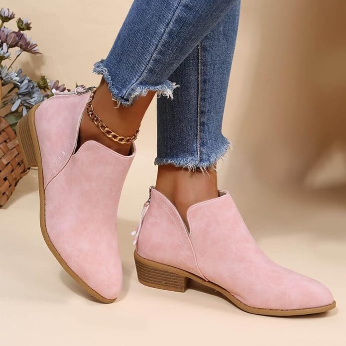 Roxane | Bottines à Talon Bloc et Zip Arrière