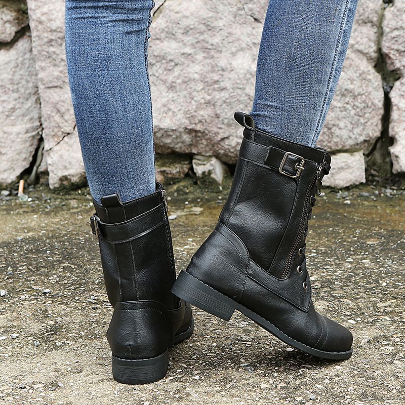 Nathalie | Bottines à Lacets et Zip Latéral