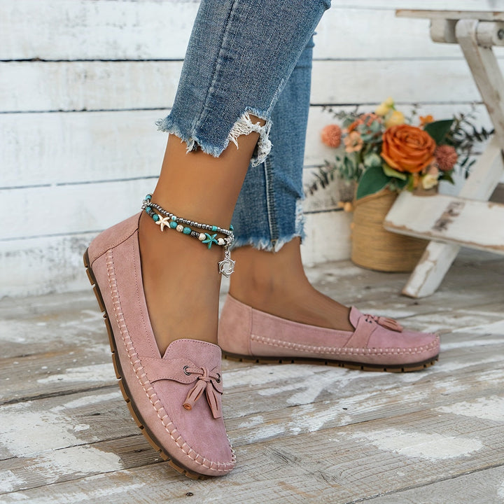 Sonia | Mocassins Effet Daim à Nœud