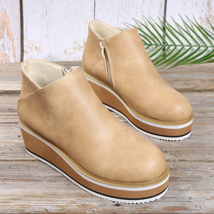 Coralies | Bottines Compensées à Zip Latéral