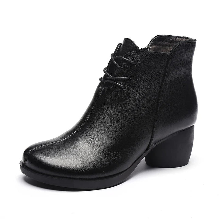 Séverine | Bottines Rétro en Cuir à Talon Bloc