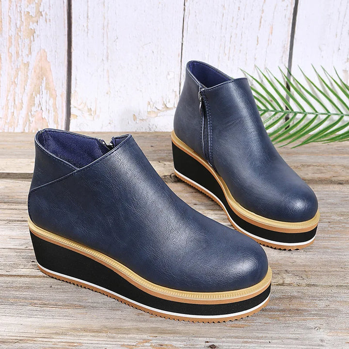 Corinne | Bottines Compensées à Zip Latéral