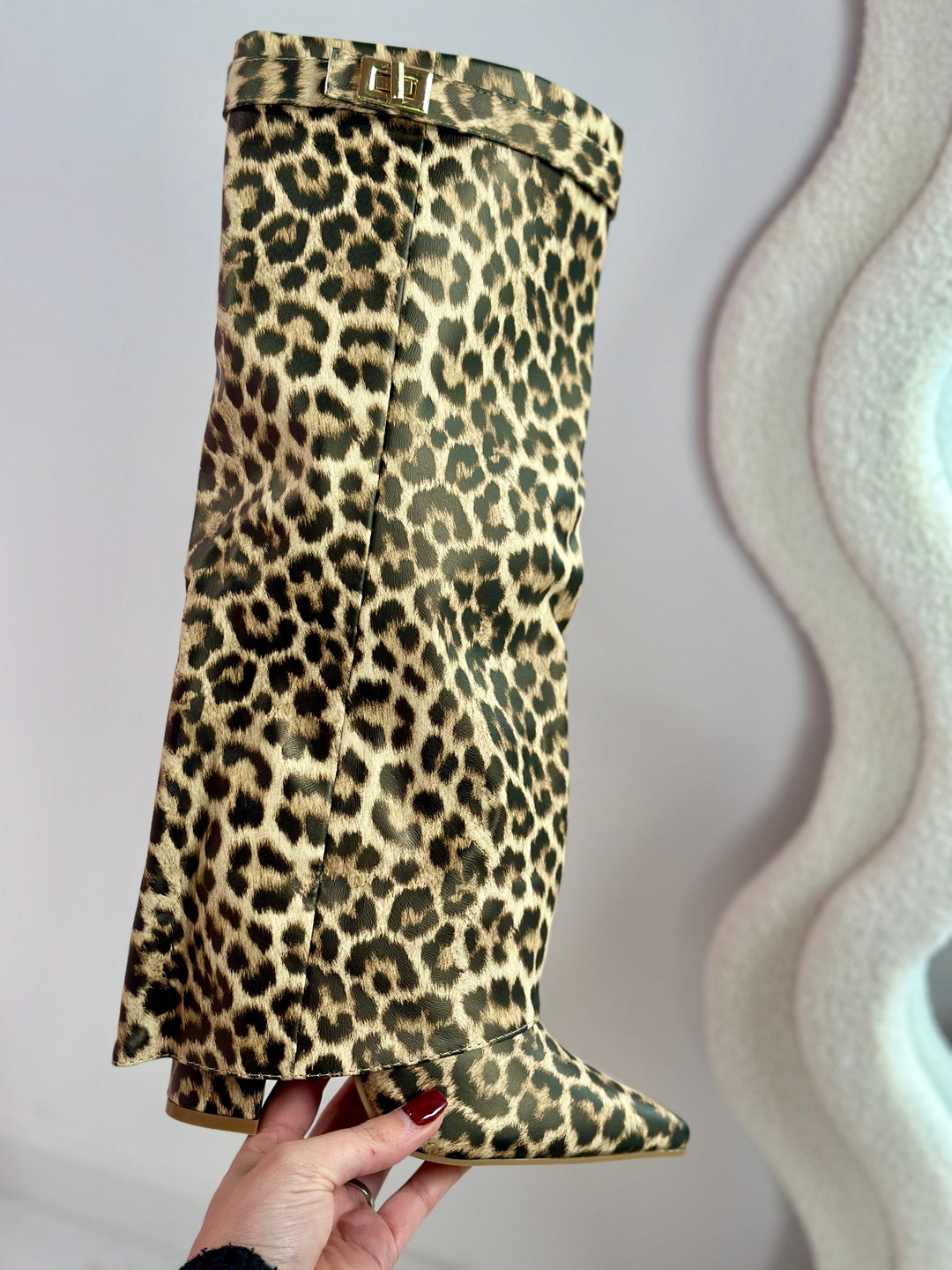 Félicie | Bottes Hautes Léopard à Bout Pointu