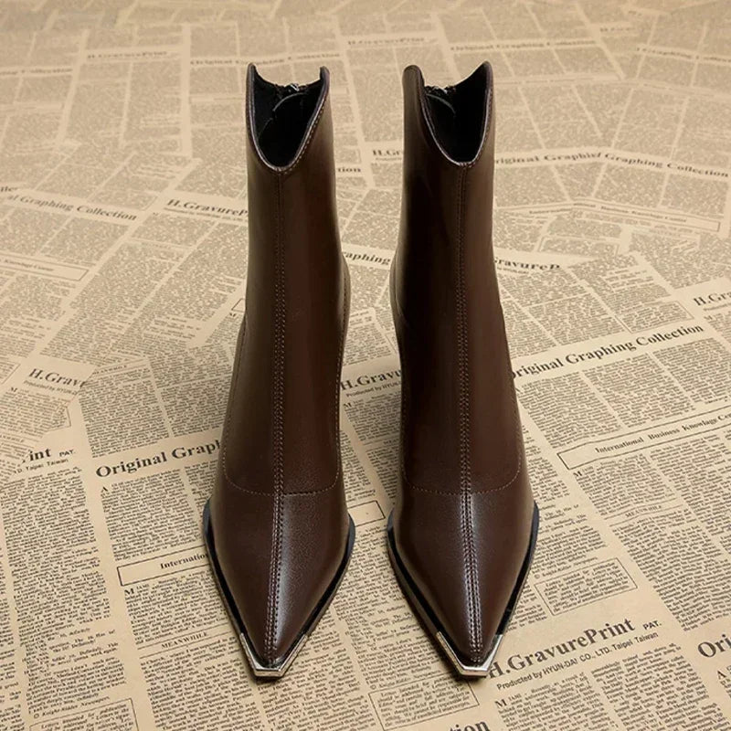 Nina | Bottines Chelsea à Bout Métallisé