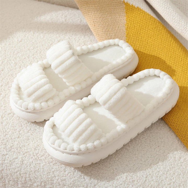 Agathe | Chaussons Duveteux à Bout Ouvert