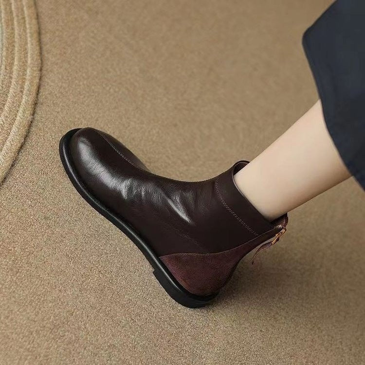 Rosalie | Bottines Orthopédiques Plates à Zip Arrière