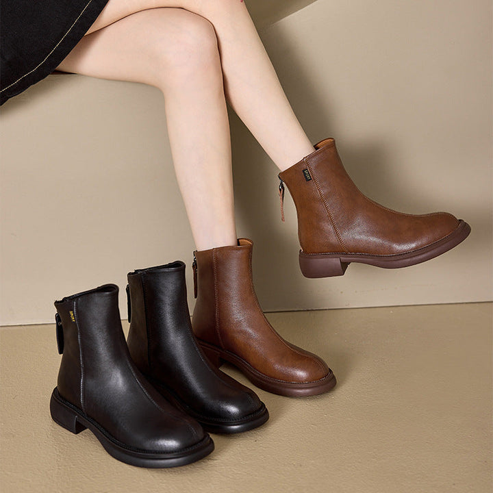 Clarisse | Bottines Orthopédiques en Cuir à Zip Arrière
