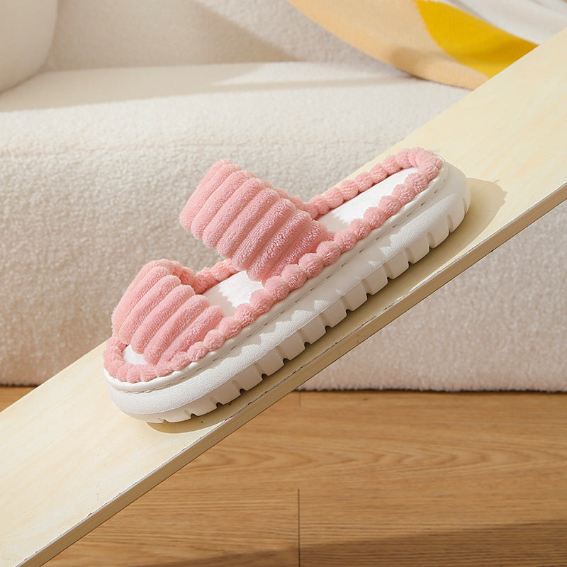 Agathe | Chaussons Duveteux à Bout Ouvert