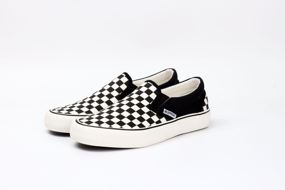 Juliette | Baskets à Enfiler Motif Damier