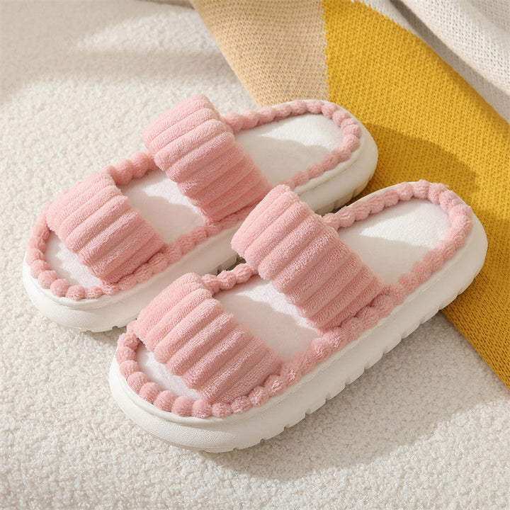 Agathe | Chaussons Duveteux à Bout Ouvert