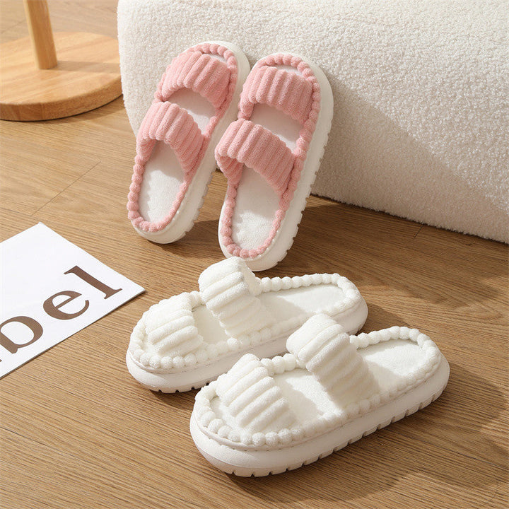 Agathe | Chaussons Duveteux à Bout Ouvert