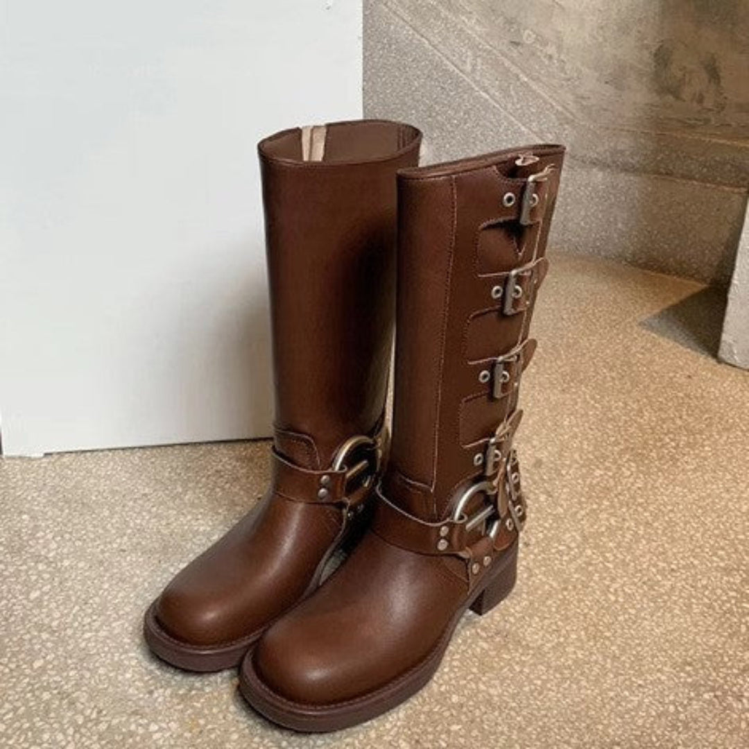 Delphine | Bottines Motardes à Boucle