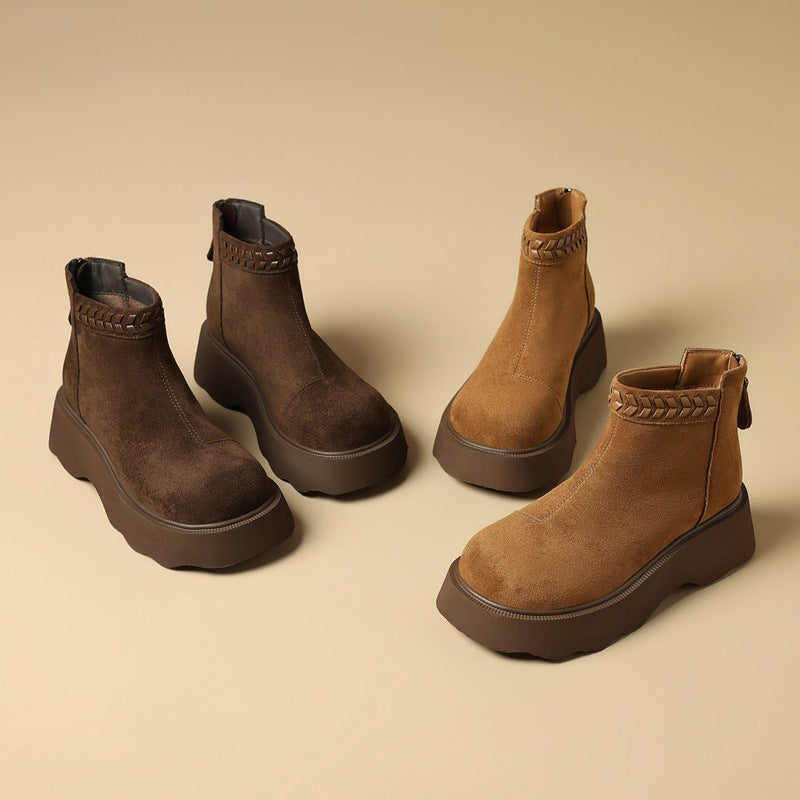Rosine | Bottines Plateforme Fourrées à Zip Arrière