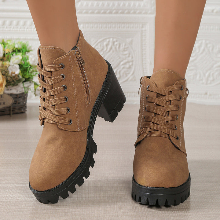 Albane | Bottines à Lacets et Talon Bloc