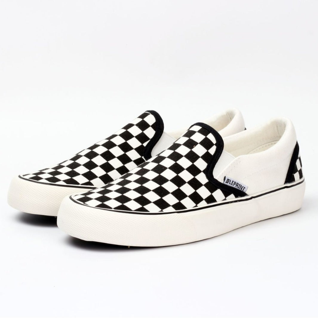 Juliette | Baskets à Enfiler Motif Damier