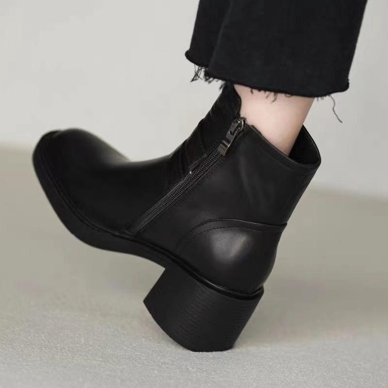 Clémence | Bottines à Double Boucle et Talon Bloc