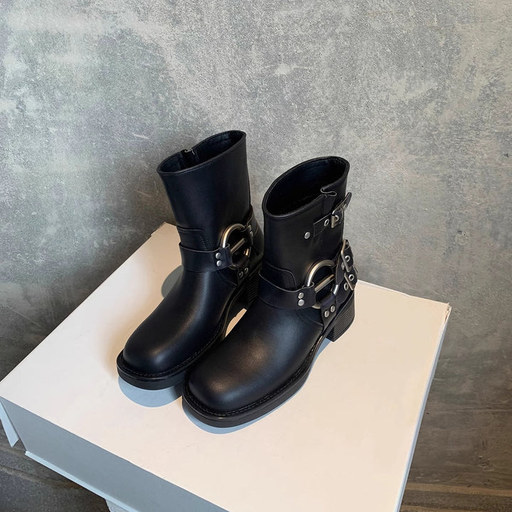 Delphine | Bottines Motardes à Boucle