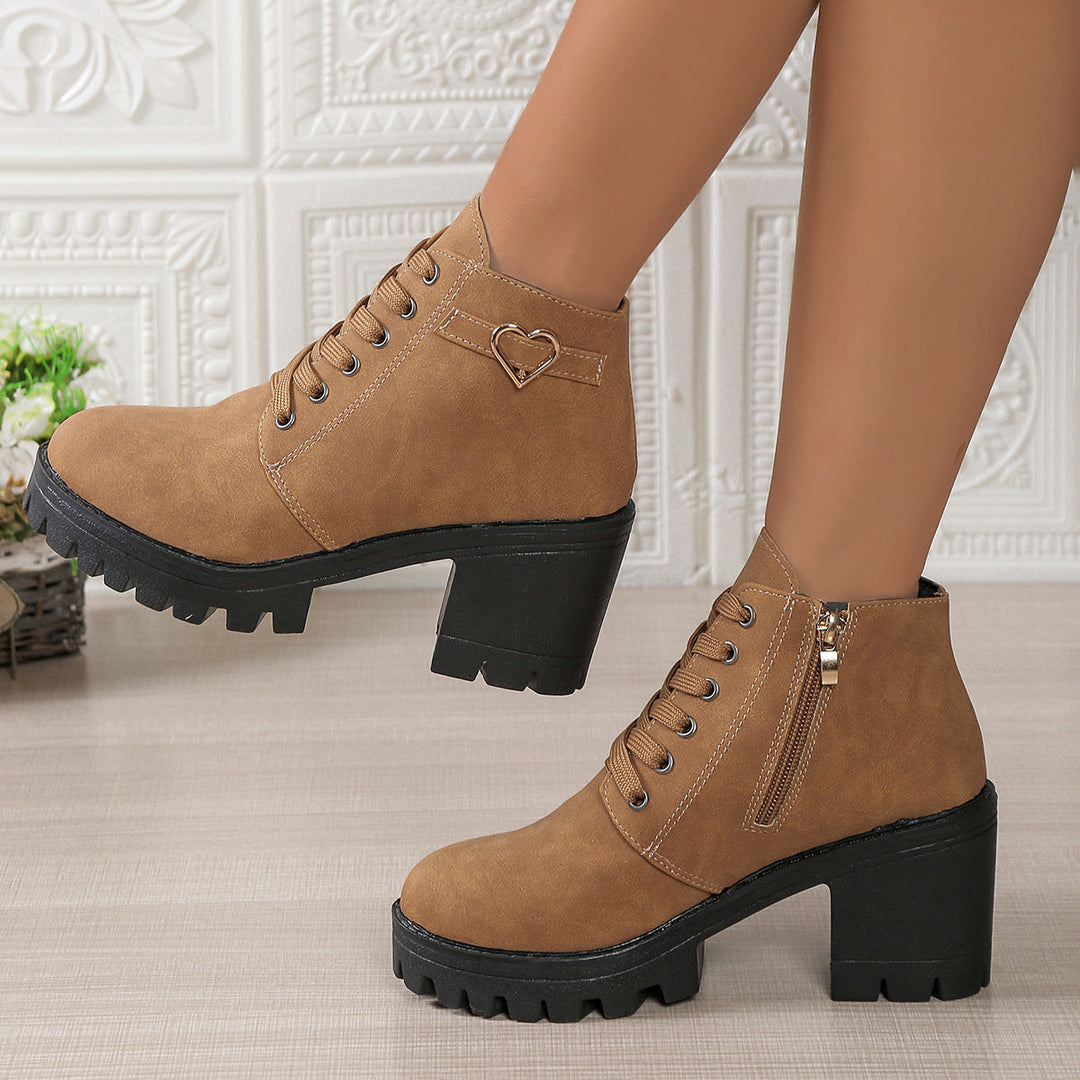 Albane | Bottines à Lacets et Talon Bloc