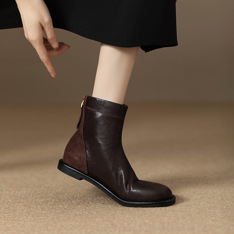 Rosalie | Bottines Orthopédiques Plates à Zip Arrière