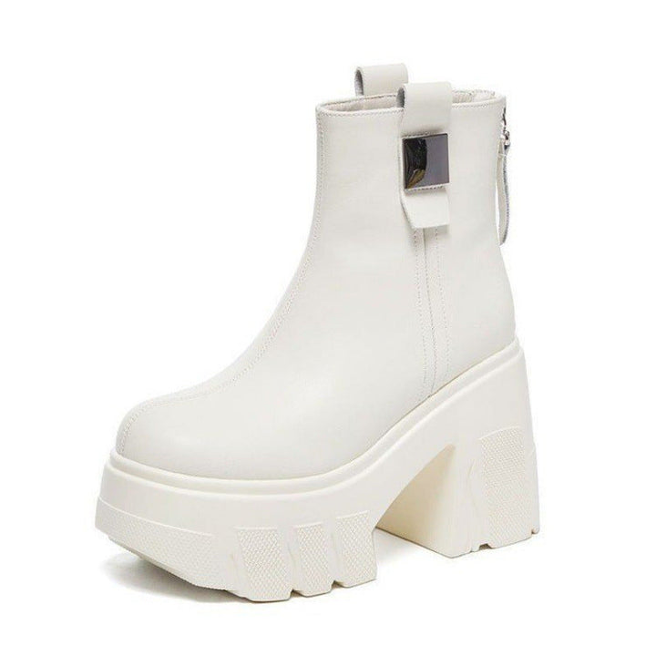 Sophie | Bottines Plateforme à Talon Bloc et Zip Arrière