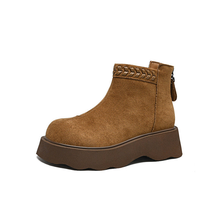 Rosine | Bottines Plateforme Fourrées à Zip Arrière