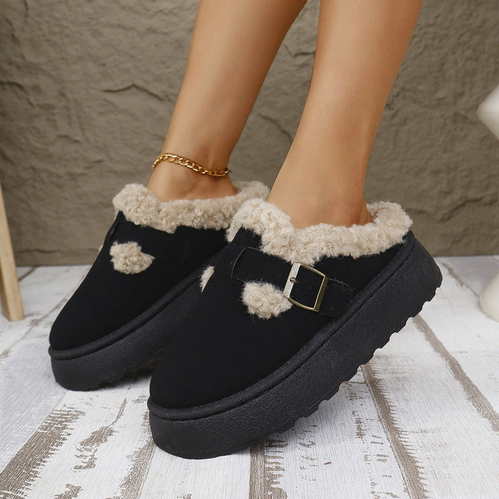 Gabrielle | Bottines Fourrées à Boucle et Plateforme