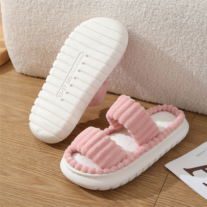 Agathe | Chaussons Duveteux à Bout Ouvert