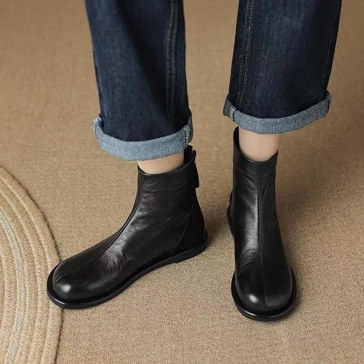 Rosalie | Bottines Orthopédiques Plates à Zip Arrière