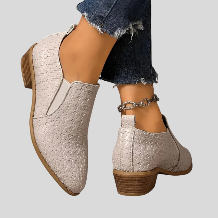Elvire | Bottines Tressées à Talon Bloc