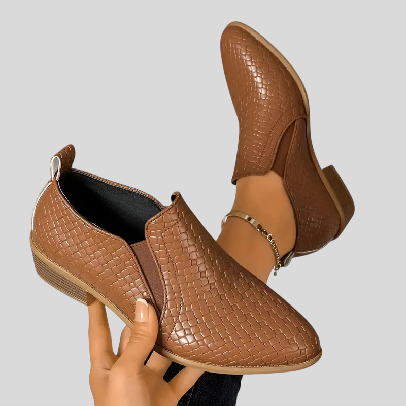 Émilie | Bottines Tressées à Talon Bloc