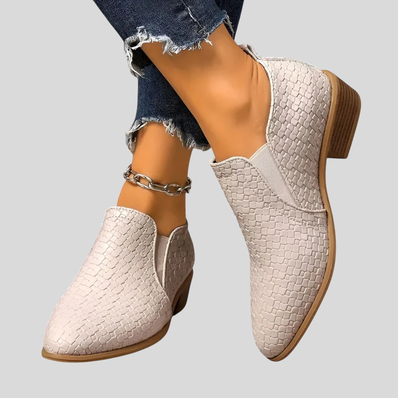 Élliane | Bottines Tressées à Talon Bloc
