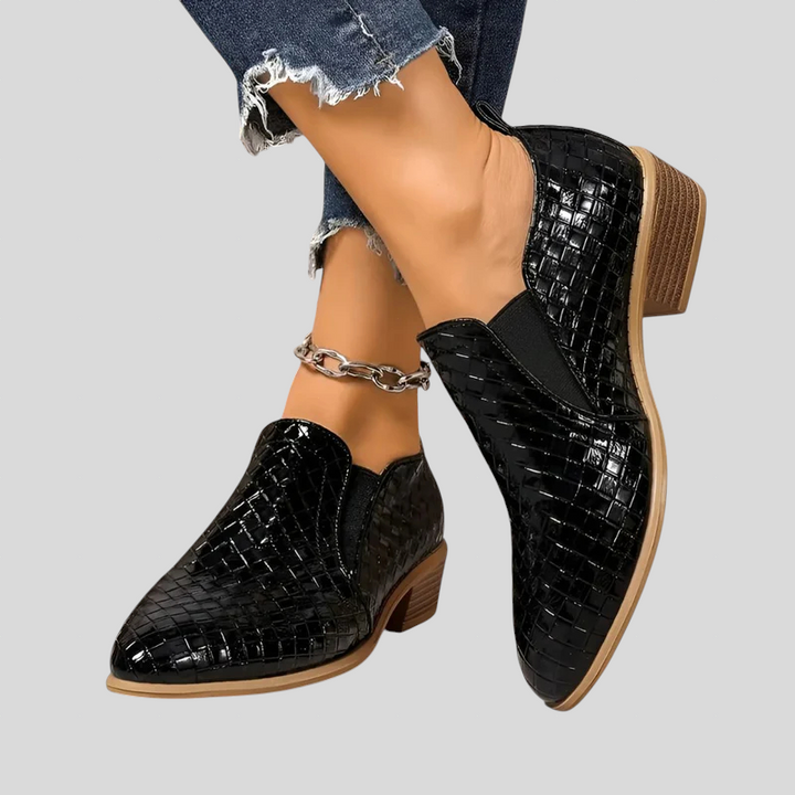 Elvire | Bottines Tressées à Talon Bloc