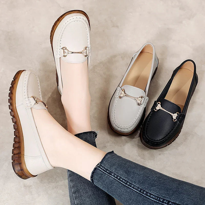 Yvette | Mocassins en Cuir Véritable