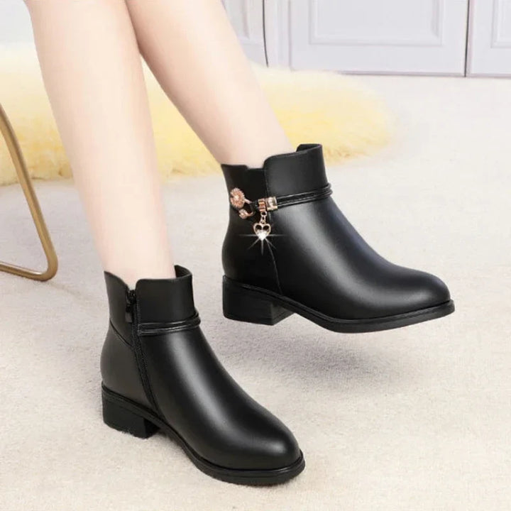 Cécile | Bottines Doublées à Talon Bas