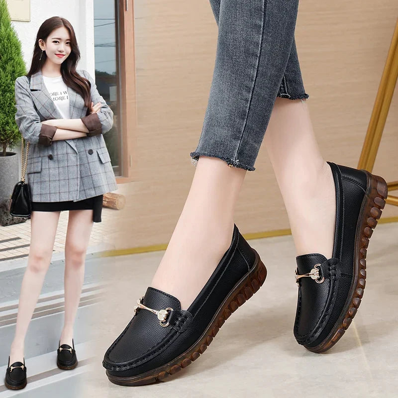 Yvette | Mocassins en Cuir Véritable